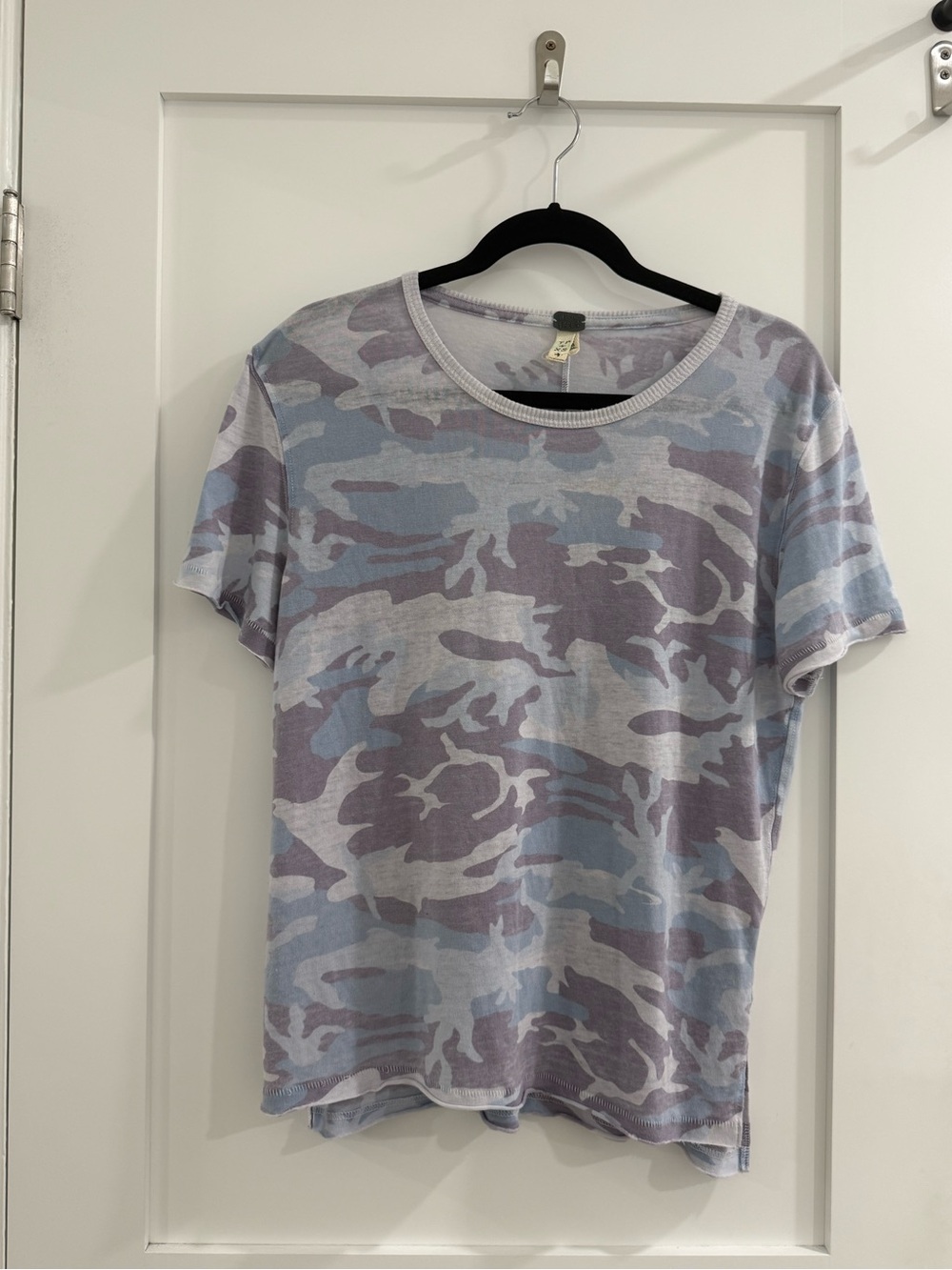 We The Free multicolor camo oversized see-thru lightweight tee